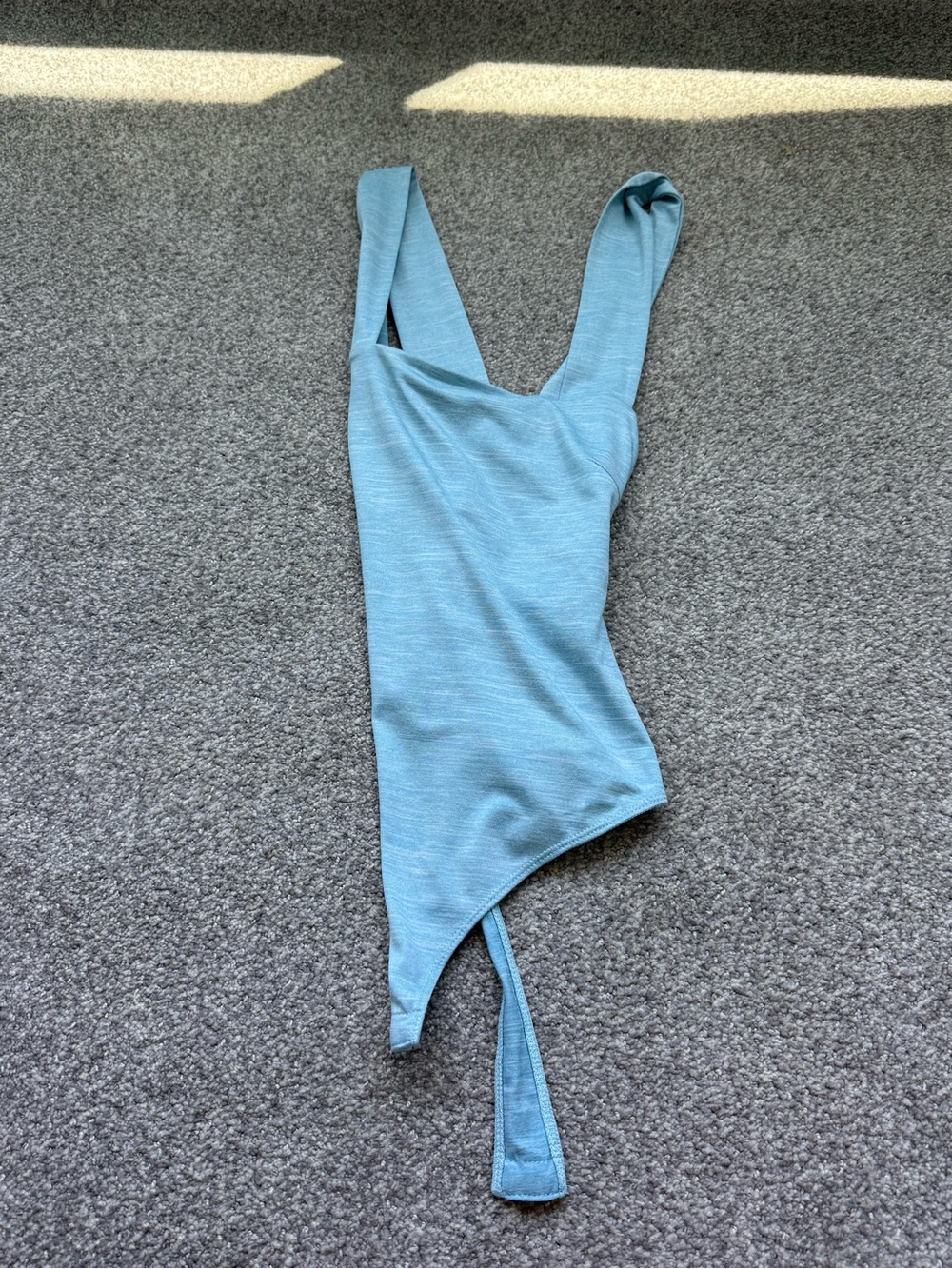 Asymmetric Light Blue One-Piece Bodysuit